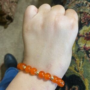 Orange glass bead bracelet